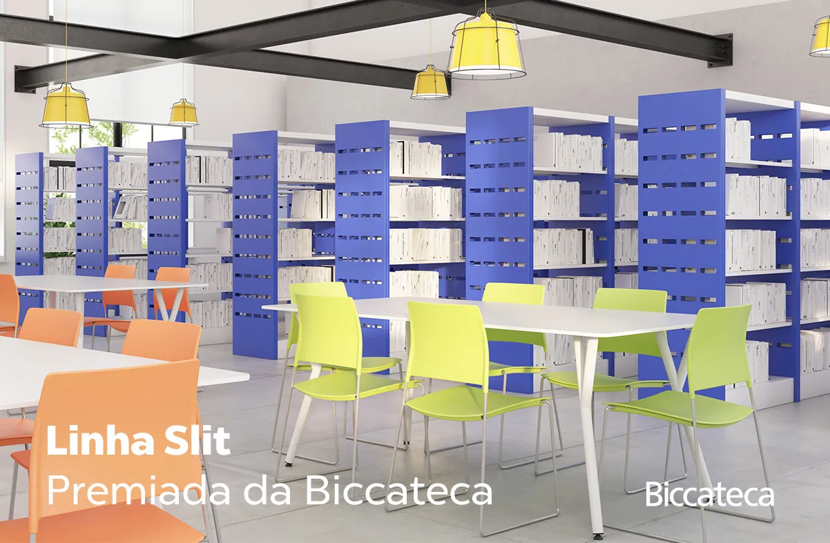 Linha Slit: Móveis Premiados e Coloridos para Bibliotecas   